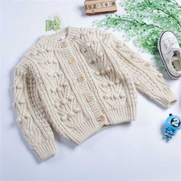 born Baby Girl Sweaters Toddler Knitted Cardigan Baby Cotton Knit Wear Spring Knitting Coat Vintage Child Kids Clothes 211106