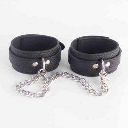 NXY Sex Adult Toy Sodandy Black Leather Ankle Cuffs Adjustable Fetter Shackles Bondage Restraints Product Games for Couple Torture Fetish1216