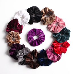 Women Velvet Hair Scrunchies Solid Colour Girls Elastic Hair Rubber Band Ponytail Holder Elegant Hair Accessories