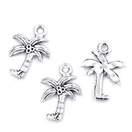 Coconut Palm Tree Charms Pendants For Jewelry Making, Earrings, Necklace And Bracelet 15x22mm Antique Silver 100Pcs