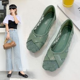 Summer Women Mesh Breathable Sandals 2021 Female Comfortable Non-slip Flat Shoes Student Sweat-absorbing Slides 35-40