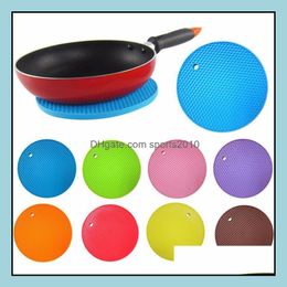 Pads Decoration Aessories Kitchen, Dining Bar Home & Gardenmtifunctional Round Non-Slip Heat Resistant Sile Table Mats Coaster Cushion Place
