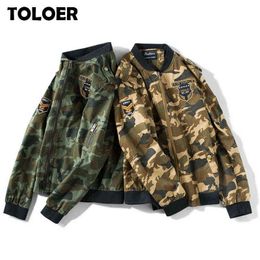 Men's Windbreaker Bomber Jackets Camouflage Military Cargo Coats Casual Air Force Pilot Autumn Winter Men Army Tactical Jacket Y1109