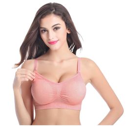 Maternity Nursing Bra Pregnant Women Wirefree Breast Breathable Nursing Bra Breastfeeding Underwear Lactating Nursing Bralette Y0925