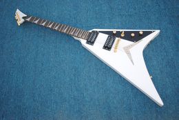 White body Electric Guitar with Rosewood Fingerboard ,Black pickguard and Gold Hardware,Provide customized services