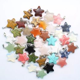 Natural Stone Opal Pink Quartz star Healing Pendants Charms DIY For Jewelry Accessories Making