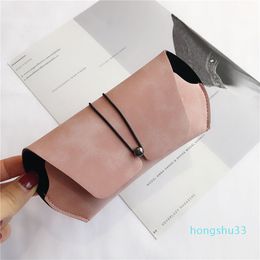 Glasses case and Glasses cloth female creative portable male frosted leather sunglasses eyeglasses case package
