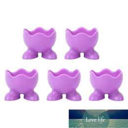 5Pcs Silicone Egg Cup Holders Boiled Egg Serving Cups (Random Color)