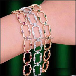 Bangle Bracelets Jewellery Godki Luxury Square Link Chain Bangles Cubic Zircon Cz Vintage Bohemian Cuff For Women Femme Fashion Drop Delivery