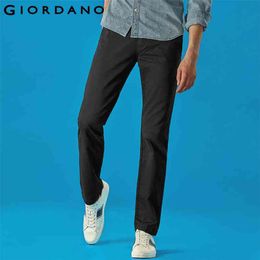 Men Pants Full Length Khaki For Casual 100% Cotton Pantalones Hombre Mid Low Rise Calca Masculina 210715
