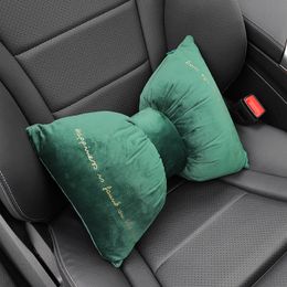 Fashion Bow Car Seat Rest Cushion Headrest Car Neck Pillows Soft Velvet Headrest Neck Pillow Cervical spine protection Cushion