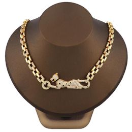 Joyas de la cabeza de la boda Rebajas Collares colgantes Joyas de leopardo Head Cabe Circon Necklace y accesorios para mujer para mujer Regalo animal