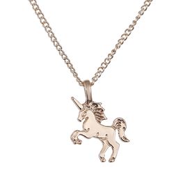 Fashion Gold Unicorn Horse Alloy Clavicle Chain Ladies Jewelry Pendant Necklace Style Good Gift for Friend