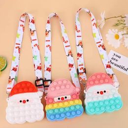 DHL Fast Shipping Fidget Toys Sensory Christmas Fashion Santa Claus Childrens Cosmetics Small Bag Shoulder Girl Gifts And Adults Decompression Toy Wholesale