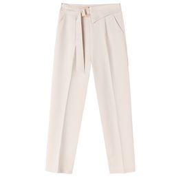 Chic Fashion plus size Office Wear Haren Pants women bottoms pant Vintage High Waist Zipper Fly Female Trousers BFA101 210915