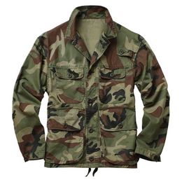 Camouflage Jacket Man Military Army Style Cotton Tops Coat Loose Baggy Casual Men Outwear Clothing 211217