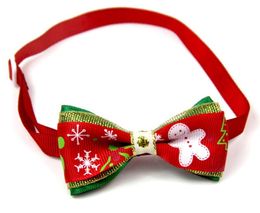 2021 New Pet puppy Cat Dog Christmas tree snowflakes bow tie necklace collar bowknot necktie grooming for pet supplier decoration Costume