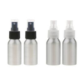 Eyebrow Tools & Stencils 40ml Mini Aluminum Spray Bottles; Water Fine Mist Atomizer Bottles (2-pack Bundle), Silver, Travel