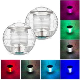 -Stringa Solar Water Floating Fontana Light 7-Colors Modifica della potenza impermeabile all'aperto LED Disco Garden Garden Dection Lamp
