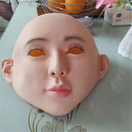latex hot girls Canada - Hot Transgender Soft Shy Girl Style Latex Head Face Mask Male to Female Cosplay Costumes for Crossdresser shemale