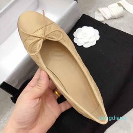 Luxury-Sandals Brand Spring Flats Bowtie Women Shoes Career Office Sapatos Femininos Classic Ballet Elegant Zapatos Mujer Retro Chaussure