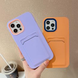 360 Full Body Liquid Soft TPU Cover Cases Shockproof with Card Wallet Phone Case For iPhone 12 11 Pro XR XS Max 8 7 Plus
