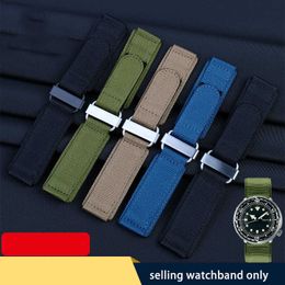 Pasting Canvas Watchband for S-e-iko B& r Nylon Velcro Br Watch Band Rugged Outdoor 22mm 24mm Nylon Man's Canvas Watch Strap H0915