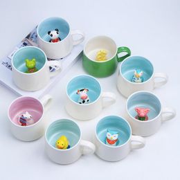 3d mug cup UK - Mugs Creative 3D Animal Ceramic Mug Coffee Cup Cow Panda Variety Of Three-dimensional