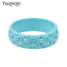 Classic Resin Cuff Engraved Fashion Bracelets Bangles For Women 2021 Wide Acrylic Bracelet Female Simple Charm Party Jewellery Bangle