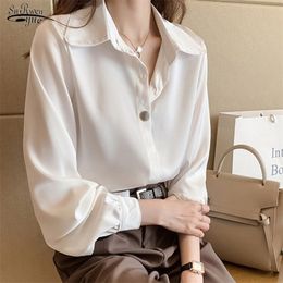 Plus Size 4XL White Shirt Female OL Spring and Summer Long Sleeve Elegant Chiffon Tops Blusas Mujer 12970 210521