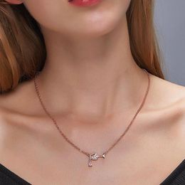 Jewelry For Women Neck Goblet Necklace Temperament Zircon Woman Love Red Wine Bottle Cup Pendant Clavicle Chain Necklaces