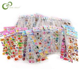 50Pcs/Lot Fashion Brand Kids Toys Cartoon 3D Stickers Children Girls Boys PVC Bubble GYH 210928