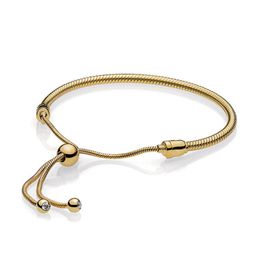 NEW 2021 100% 925 Sterling Silver Gold Diamond Bracelet Fit DIY Original Fshion Jewellery Gift