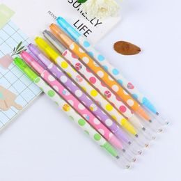 Highlighters 7 Pcs/set Double Side Color Flash Gel Pen And Water Chalk Highlighter Fluorescent Markers Gift Stationery