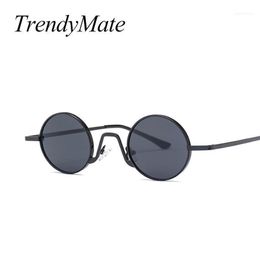 Sunglasses TrendyMate Small Oval For Men Male Retro Metal Frame Yellow Red Vintage Round Sun Glasses Women 2021 1514T1