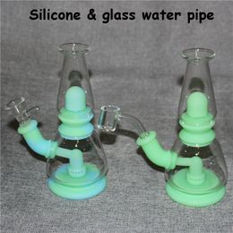 Silicone Smoking Bong hookah Silicon Oil Rigs Shisha Hookahs glass Water Pipe Tobacco Herb Pipes