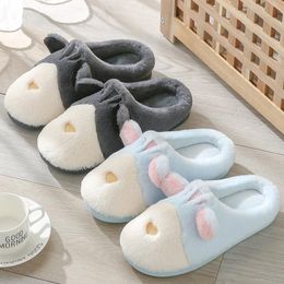 Slippers Winter Women Warm Cute Home Sheep Plush Flats Casual Fashion Couple Indoor Footwear Bedroom Men Ladies Shoes