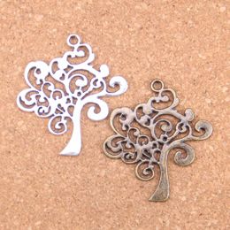 28pcs Antique Silver Bronze Plated peace tree Charms Pendant DIY Necklace Bracelet Bangle Findings 42*37mm