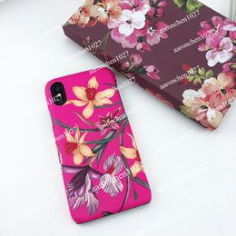 Designer Flower Hard PC Phone Cases for iPhone 12 Mini 11 pro 7 8 plus XR X XS Max 7Plus 8Plus Cover PU leather Luxury Luxurys Shell Coque Fundas With Box