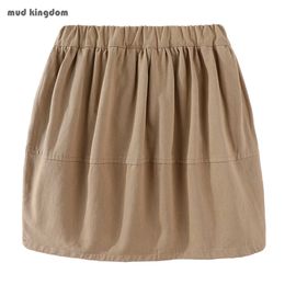 Mudkingdom meninas saias liso saia de sarja para a escola menina sólida moda crianças roupas 2 a 7 anos roupas crianças 210615