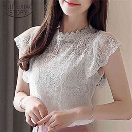 blouses woman white womens clothing hollow lace women short sleeve shirts Womens tops and 4390 50 210506