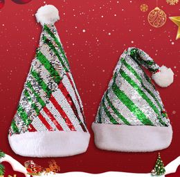 -paillettes ￠ paillettes Chapeaux de bonnet pour femmes Glow Glow Christmas Hat Halloween Cap Flip Party Supplies Set