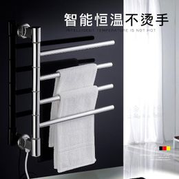 Towel Racks Electric Rack Stainless Steel 304 Heating Drying Hardware Perforation-free Toilet Household