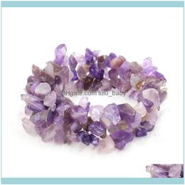 Beaded Bracelets Jewelrybeaded Strands Purple Crystal Dream Amethysts Gravel Irregular Bracelet About 5X7Mm Jewellery Aessories Christmas Gi