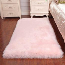 Carpets Faux Sheepskin Rug, Soft Fur Area Rugs Anti-Skid Carpet For Living Room Bedroom Sofa Floor (Light Pink, 31.50x70.87 Inch)1