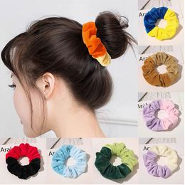 Fashion Double Color Women Hair Scrunchies Hair Ties Rope Soft Velvet Elastic Hair Bands Accessories Ponytail Ornament Headwear