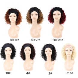 Kinky Curly Headband Wigs For Afro Black Women Ombre Glueless Wig With Head Band Ombre Color Machine Hair Wigs By Fshion Iconfactory direct