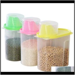 Storage Housekeeping Home Gardenstorage Container Transparent Plastic Sealed Fresh-Keeping Jar Organization 4/Set Reme889 Bottles & Jars Dro