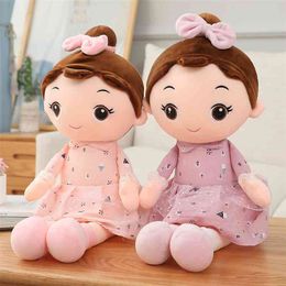 Lovely 1PC 40cm-90CM Plush Toys Princess Doll Soft Flower Skirt Spring Cute Children Pillow Toy Christmas Gift for Girls 210728