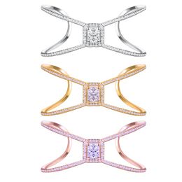 Bangle Cuff Charm Bangles Jewellery Crystal Stone Rose Gold Colour Luxury African Designer Dubai Bracelets For Women